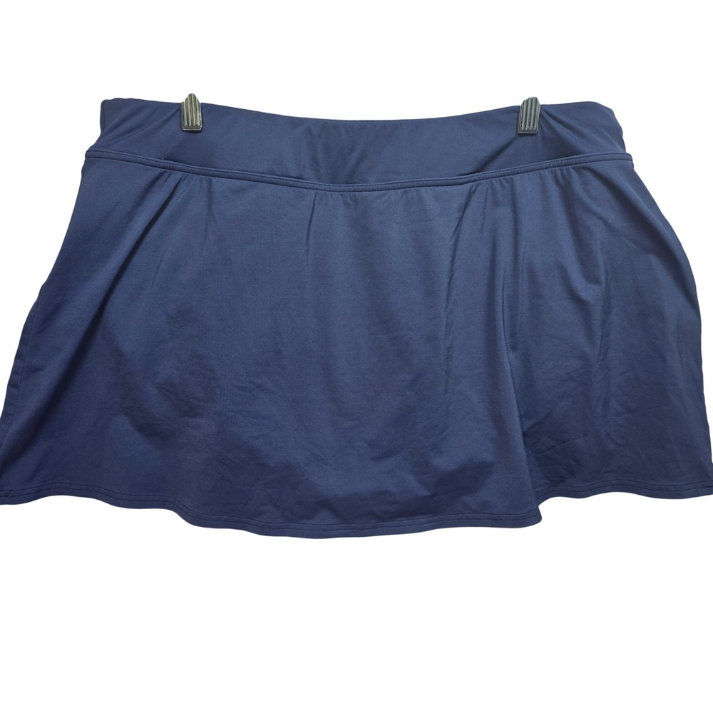 Lands End Swim Skirt Built in Brief Size 18W Navy Blue Coastal Grandma Modest